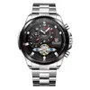 Armbandsur Forsining Brand Mens Watches Leisure genom ihålig automatisk mekanisk klockor Steel Watchwristwatches Moune22