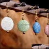 Charm Bronze Retro Lava Stone Charms ￶rh￤ngen Diy Essential Oil Diffuser smycken Kvinnor Vulkaniska p￤rlor ￶rh￤ngen droppleverans DHFDU