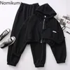 Traccetti da donna Nomikuma Arrivo Women Tre pezzi Set di giacche con cappuccio a maniche lunghe con zip-up con pantaloni a vita corta