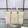 Tote Designer Handväska Kvinnor axelväska blommor Tygväska Canvas Pearl Medium Stora blandade fibrer Handväskor stora tygväskor för kvinnor på turpolväskan Designer Bag Tote Bages