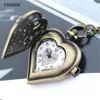 Pocket Watches Women Hollow Quartz Watch Heart-shaped Necklace Pendant Chain Womens Gift Dec 29 40