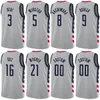 Man Kids Printed Basketball Kristaps Porzingis Jersey 6 Daniel Gafford 21 Monte Morris 22 Bradley Beal 3 Deni Avdija 9 Corey Kispert 24 Navy Blue White Black Red Grey