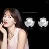 Stud Earrings Women's Earring Pearl For Women Korean Dramas TV Fashion Jewelry 2023 Rhinestones Set Gift L202