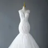 فساتين الزفاف حورية البحر الدانتيل Up urganza Chapel Train Lace Hotique Bridal Donts Cheap بالإضافة إلى حجم الشاطئ المزخرف باللباس الأوتار