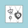 Pendant Necklaces Retro Heart Flower Snap Button Necklace 18Mm Ginger Snaps Buttons Crystal Charms For Women Jewelry Drop Delivery Pe Dhu4L