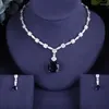 Set orecchini collana Jankelly Luxury 2 pezzi zirconi da sposa per donna Dubai Nigeria matrimonio in cristallo CZ
