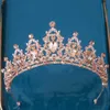 Tiaras DIEZI Korean Luxury Multicolor Crystal Crown Hair Accessories Tiara For Women Girls Wedding Rhinestone Bridal Crown Hair Jewelry Z0220