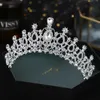 Tiaras Nowe srebrne kryształowe kryształowe diademy dla kobiet koronki ślubne koronowe ozdoby do włosów nożyce hEKTECKENT BIDAL MODY JEADLY Z0220
