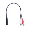 3,5 mm Jack est￩reo Cable f￪mea para 2 RCA Male Socket para fone de ouvido 3.5 adaptador Aux y para amplificadores de DVD