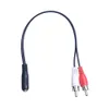 C￢ble audio st￩r￩o de 3,5 mm Jack Femelle ￠ 2 prise m￢le RCA ￠ casque 3.5 Adaptateur AUX Y pour les amplificateurs DVD