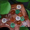 Stone About 9Mm Carved Flower Agate Loose Beads Naked Stones Diy Hairpin Jewelry Ac Luckyhat Drop Delivery Dhgmn