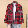 Women's Blouses Cotton Plaid Shirts Women Tops And 2023 Brand Casual Long Sleeve Plus Size Blouse Ladies Preppy Style Shirt Blusas 5XL