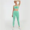 Aktywne zestawy 2PC Zestaw jogi bezproblemowy Kobiety Wysoka elastyczność Ubrania fitness Sport Bra Crop Tape Leggingi Trening Trening