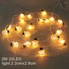 Strings 2M 20LED Santa Claus LED String Lights Christmas Outdoor Garland Snowflakes Decoration For Home Fairy Light