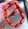Strand Red Vintage Natural Baltic Amber Beeswax Chicken Fat Armband 12-14mm certifikat
