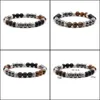 Charm Bracelets Men Handmade 8Mm Buddha Tiger Eye Bracelet Hematite Stone Beads Summer Women Jewelry Gift Drop Delivery Dhont