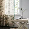 Rideau coton lin gland plante imprimé Style campagnard fenêtre suspendus rideaux occultants pour salon drapé facile
