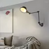 Lampada a parete Camera da letto Nordic Macchine da comodino a testa singola rotazione creativa industriale semplice soggiorno personale