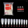Faux ongles 500pcs / set ongles acrylique UV Salon Design Ellipse Conseils complets Manucure Transparent Finger Art Accessoires