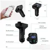 Bluetooth Car Kit Fm Transmitter Modator Hands O Mp3 Player With 3.1A Fast Charge Dual Usb Charger Drop Delivery Mobiles Motorcycles Dh1Uj