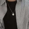 Pendant Necklaces 2023 Aesthetic Harajuku Emo Geometric Circle Ring Men Necklace E Girl Indie Boy Collar Goth Accessories Grunge Jewelry