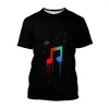 Men's T Shirts Jumeast 3D Music Notes Printed Hip Hop T-shirts Harajuku Fashion Kpop Beauty Pattern Shirt For Men Streetwear Clothes