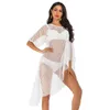 Costumi da bagno da donna 2023 Abito da spiaggia lavorato a maglia White Mesh Cover Up Tunica all'uncinetto Pareo Praia Salida De Playa Beachwear