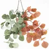 Dekorativa blommor Silkblad Eukalyptus Artificiella gröna blad för bröllopsdekoration Diy Wreath Gift Scrapbooking Craft Plants Fake Flower