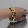 Chains 22mm Stainless Steel Thick Heavy Gold Bracelet Cuban Link Chain Necklace