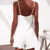 Kobiety Jumpsuits Rompers Women Playsit Summer Ruffle Dam Button One Piece Bodysuit Beach Romper Scossit Slewale Bez rękawów