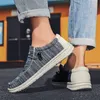 Kleding schoenen merk mannen casual mode denim canvas ademende platte vlakke buiten groot formaat licht s loafers 230220