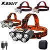 KDULIT Usb Rechargeable Built-in Battery 5 Led Strong Headlight Super Bright Head-Mounted Flashlight Outdoor Fishing Flashlight