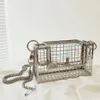 Designer-INS Hollow Out Clutch Bag Bird Cage Women Handbag Tote Metal Cage Girls Top-Handle Bags Purse Fashion Party Pouch Evening2279