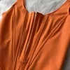 Damen-Tanks, modisches orangefarbenes Leibchen, Spitzen-BH, weibliche Camis, Diamant-Fishbone, würziges Mädchen, ärmelloses Crop-Top für Frauen, Kleid, Drop