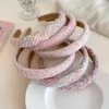 Romantique rose série Tweed bandeaux Style français femmes bandeaux mince doux cheveux cerceau mode fête chapeaux cheveux accessoires