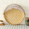 Kitchen Storage & Organization Round Bamboo Food Serving Tent Basket Handmade Tray With Cover For Outdoor Picnic Camping Bread