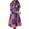 Work Dresses Two Piece Printing Dress Short Tops A Line Skirt Striped Suits High Waist Skirts Set Partywear