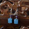 Charm Bohemia Retro Lava Stone Beads Charms Pendientes Diy Difusor de Aceite Esencial Joyería Mujeres Volcanic Cubic Pendiente Drop Delivery Dhwbh