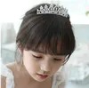 Tiaras Princess Crown for Girls Show Gift 선물 선물 선물 선물 선물 Tiara Diaadem Silver Color Crystal Floral Wedding Bridal Hair Head Accessories Z0220