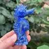 Dekorativa figurer 80mm Sea Horse Statue Natural Gemstone Lapis Lazuli Reiki Healing Crystal Hand Carved Stone Animal Figurine Home