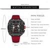 Wristwatches Fashion Men Watch Luxury Top Brand Sports Quartz Watches Waterproof Chronograph Wristwatch Relogio Masculino Red Silicone Strap