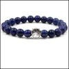 Perles Strands Chakras Stripe Agate Pierre Bracelet Perlé Chien Patte Griffe Bracelets Énergie De Guérison Yoga Pour Hommes Femmes Bijou Jiaminstor Dhimf