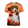 Herren T-Shirts Jumeast 3D Labrador Welpe Hund gedruckt T-Shirty Übergroße niedliche Tiergrafik für Männer Baggy Streetwear Ästhetische Kleidung