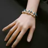 Bangle Fashion Geometric Charm Blue White Friendship Women Open Cuff Synthetic Stone Statement