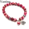 Strand Yanting Cherry Color Stone Bracelets For Women Crown Pendant Bracelet Jewelry Opal Beaded Pulseira Feminina