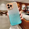 Bling Glitter Plating Gradient Rainbow Clear Cases Silicone Shockproof Cover With Camera Lens Film Protector For iPhone 14 13 12 11 Pro Max