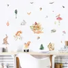벽 장식 만화 토끼 숲 동물 버섯 도토리 스티커 비닐 어린이 데칼 보육 아이 아기 방 인테리어 홈 230220