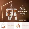 Rattles Mobiles Baby Wooden Bed Bell Bracket Crib Assembly Set Macrame Rainbow Mobile Hanging Toy For Cart Accessorie 230220