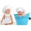Cappelli 2023 Arrivo Chef Style Baby Pography Abbigliamento Cotone Materiale Cappello Panno 2 pezzi/set Simpatici accessori Po unisex