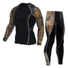 Running Sets 2023 18 Mens Skins Compression Skulls Drukte T-shirts met lange mouwen en broekgrootte S-4XL